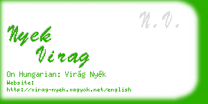 nyek virag business card